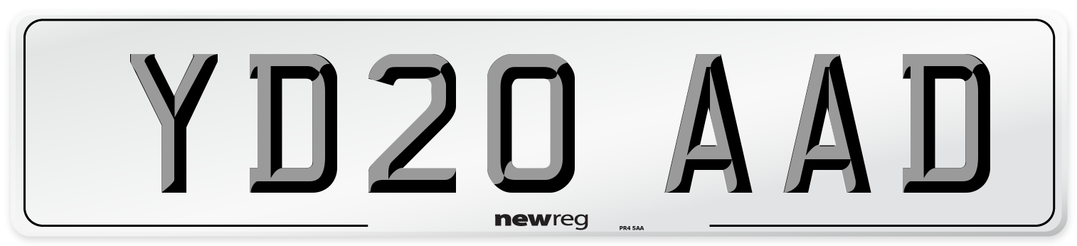 YD20 AAD Number Plate from New Reg